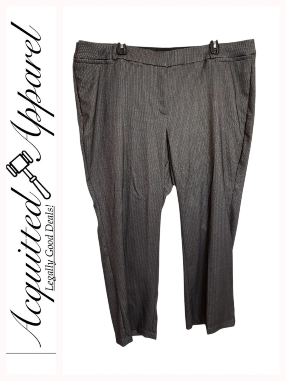 Lane Bryant The Allie Black Grey Herringbone Hi-Rise Pants 28R
